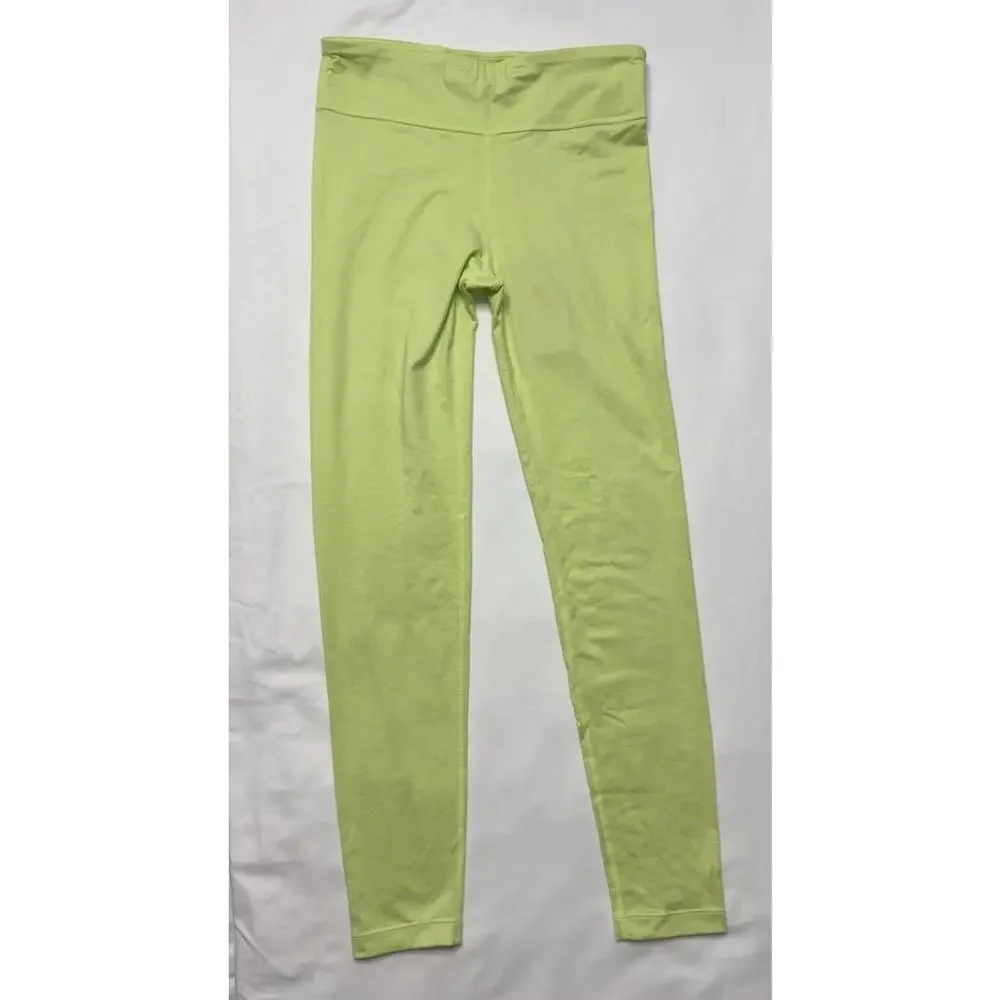 Nike One Luxe High Rise Thighs Fit Green Neon Girls Athletic Leggings Large